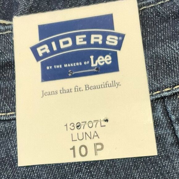 Lee Riders Bootcut Womens Jeans Sz 10P Blue Mid Rise Dark Wash 5-Pocket Stretch - Picture 9 of 15